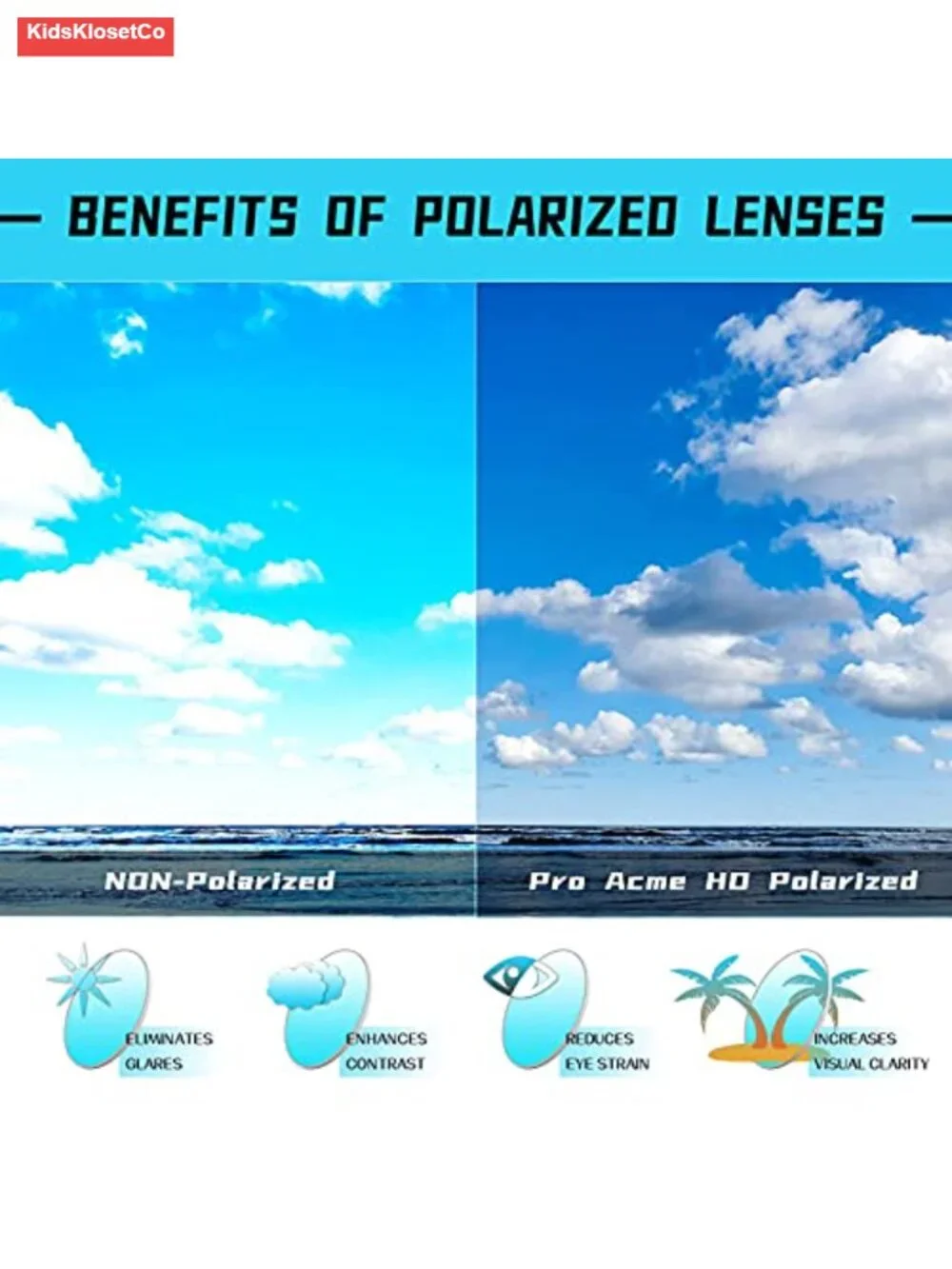 Polarized Baby Sunglasses with TPEE Strap, UV400 Protection, Flexible Rubber,